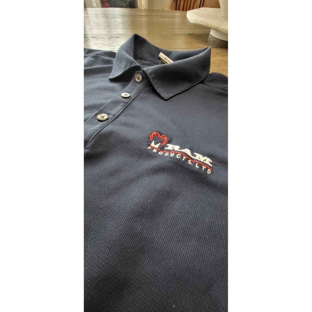 Nike Golf Dri-FIT Navy Blue Polo Shirt Mens Large Short Sleeve Embroidered Dodge